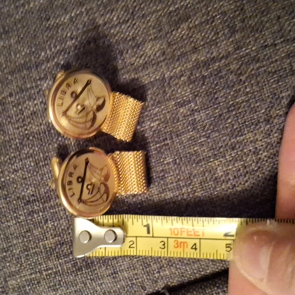 Libra Mens Gold Plated Cuffs - Picture 2 of 4